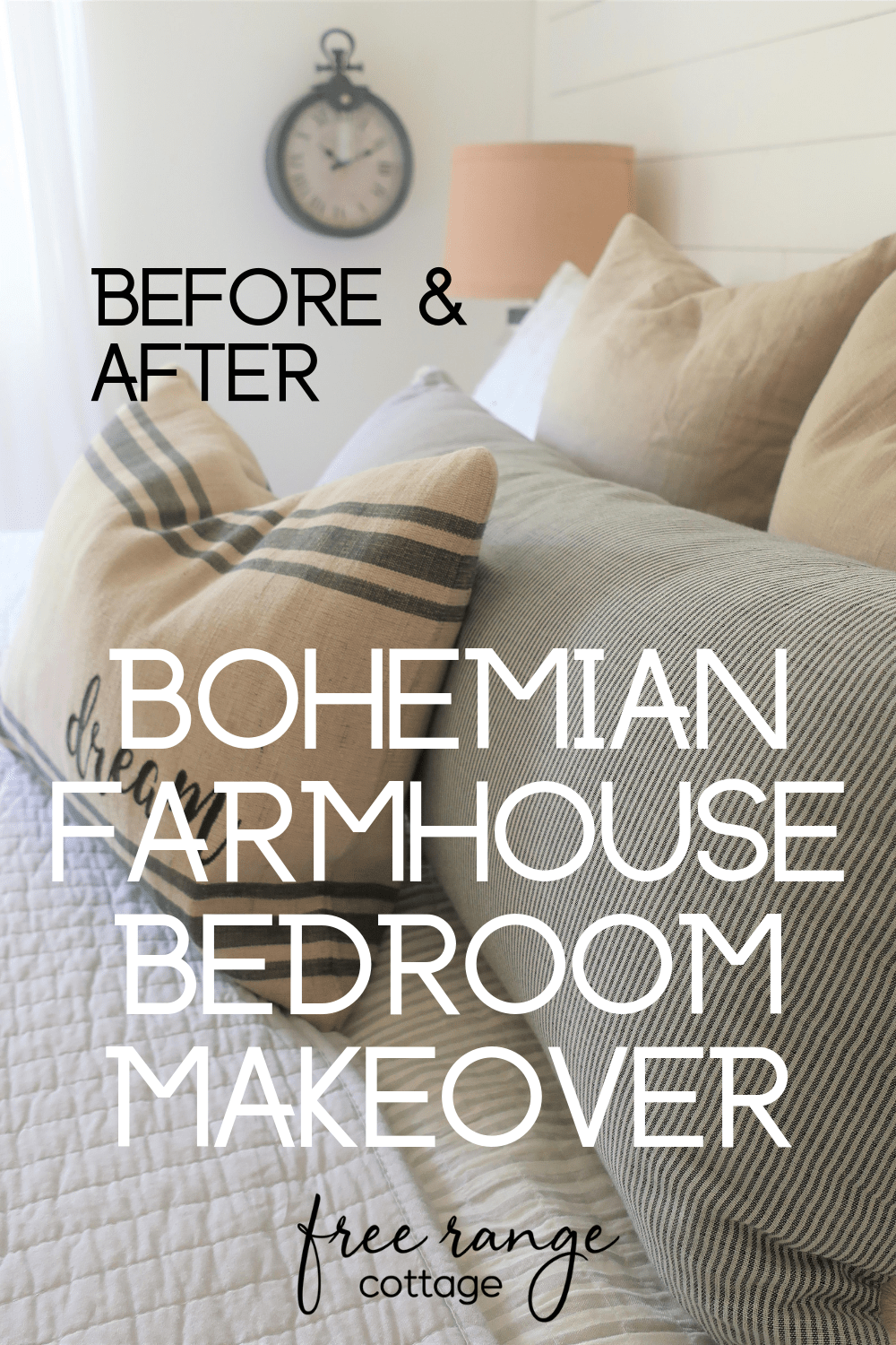Bohemian farmhouse bedroom makever