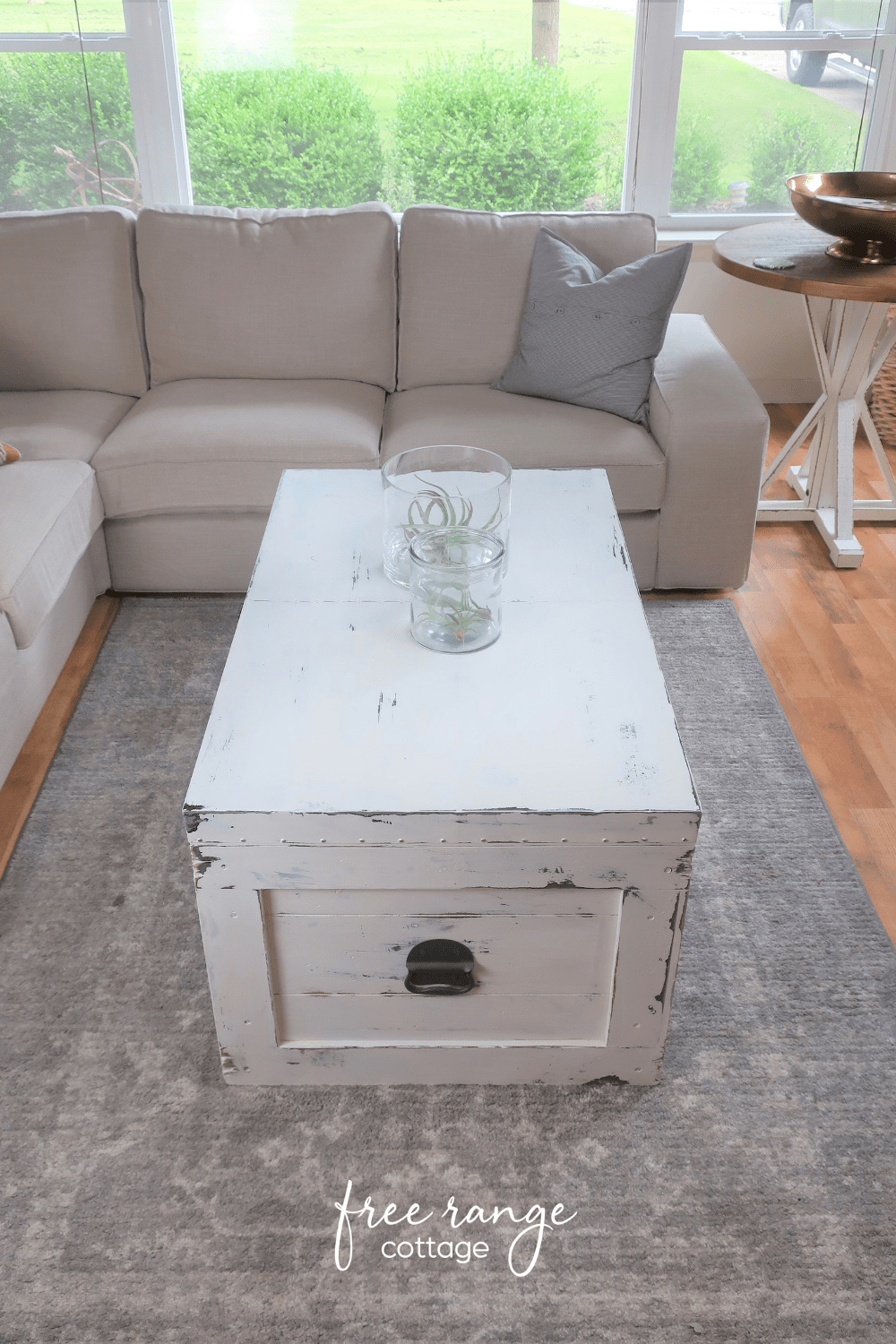 Chippy white trunk coffee table