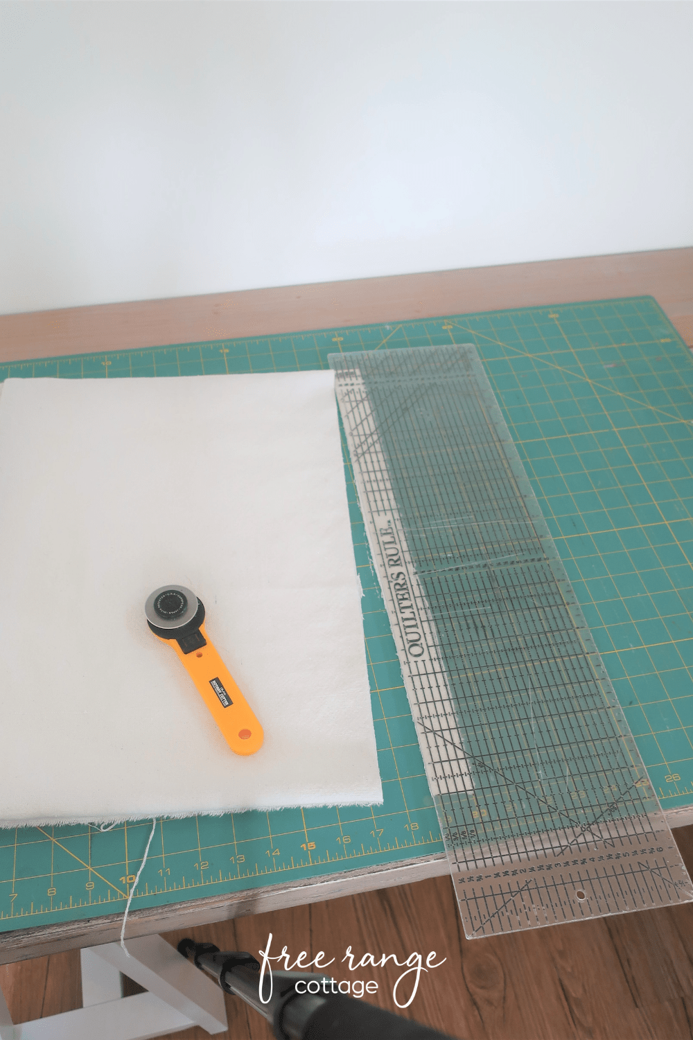 Sewing a drop cloth curtain
