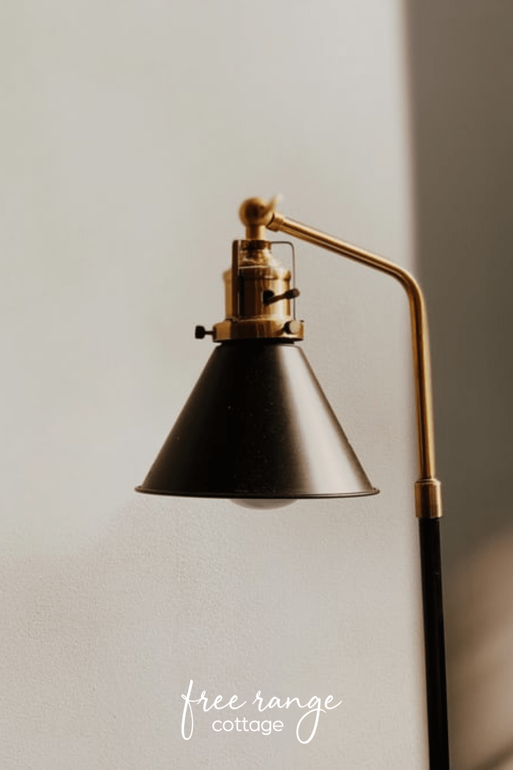 Farmhouse black and gold wall lamp