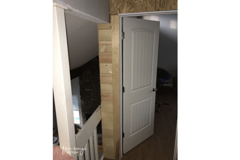 Door to loft before paint