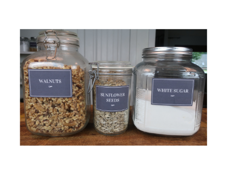 Kitchen jars with free labels