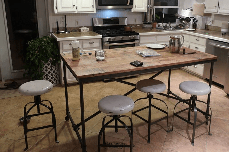 Ikea Diy Kitchen Island With Thrifted Counter Top Free Range Cottage