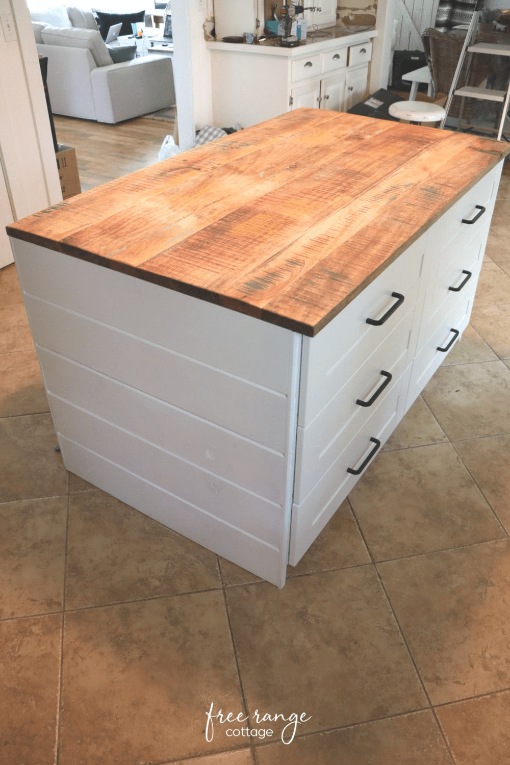 Dismissal Detectable soil Ikea DIY Kitchen Island with Thrifted Counter Top! - Free Range Cottage