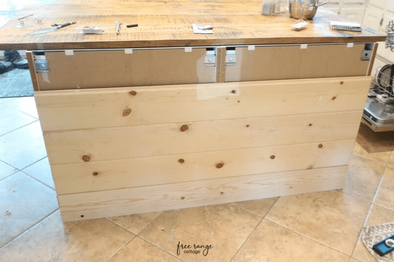 DIY shiplap kitchen island