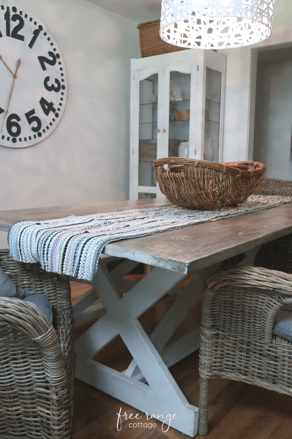 DIY table runner from rugs