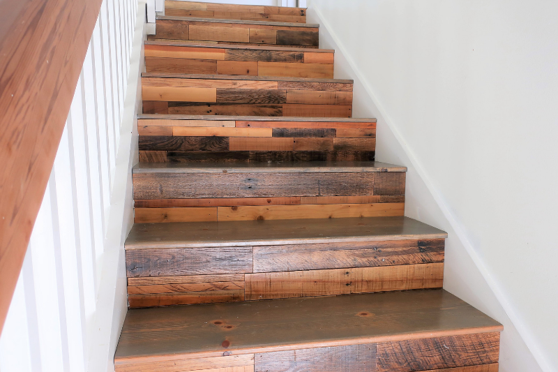 stair risers done with pallet wood