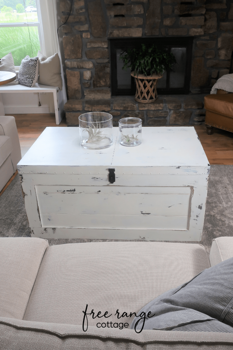 Chippy white trunk coffee table