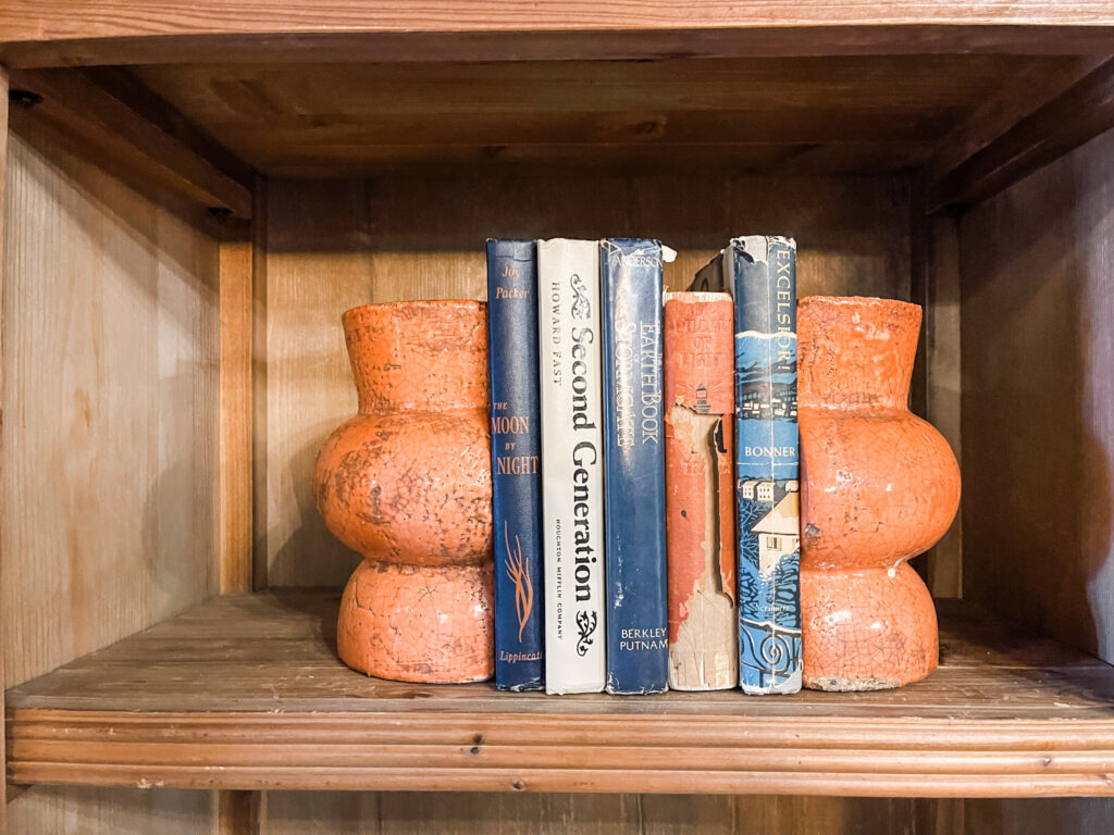 Books with terra cotta book ends