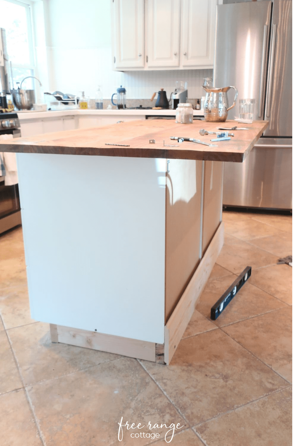 Ikea Diy Kitchen Island With Thrifted Counter Top Free Range