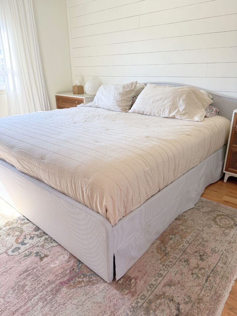 The IKEA RAMNEFJÄLL Bed Frame Review: Slipcovered  Cottage Style Bed