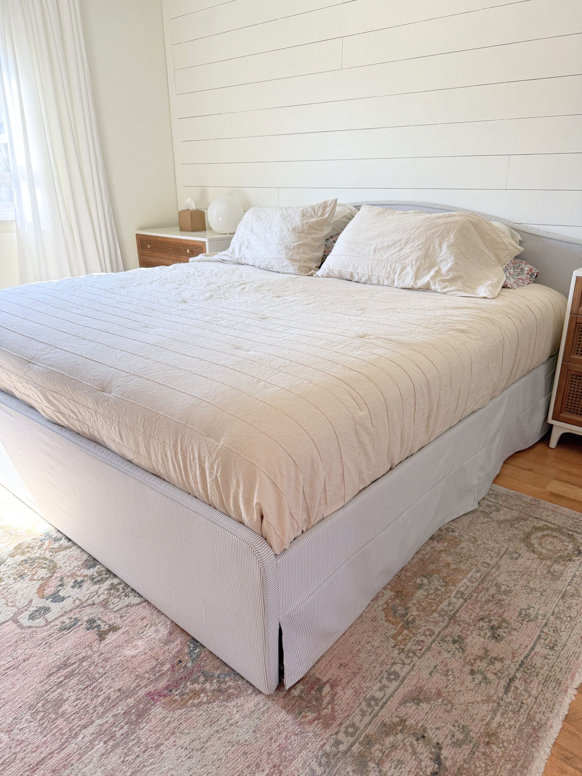 The IKEA RAMNEFJÄLL Bed Frame Review: Slipcovered  Cottage Style Bed