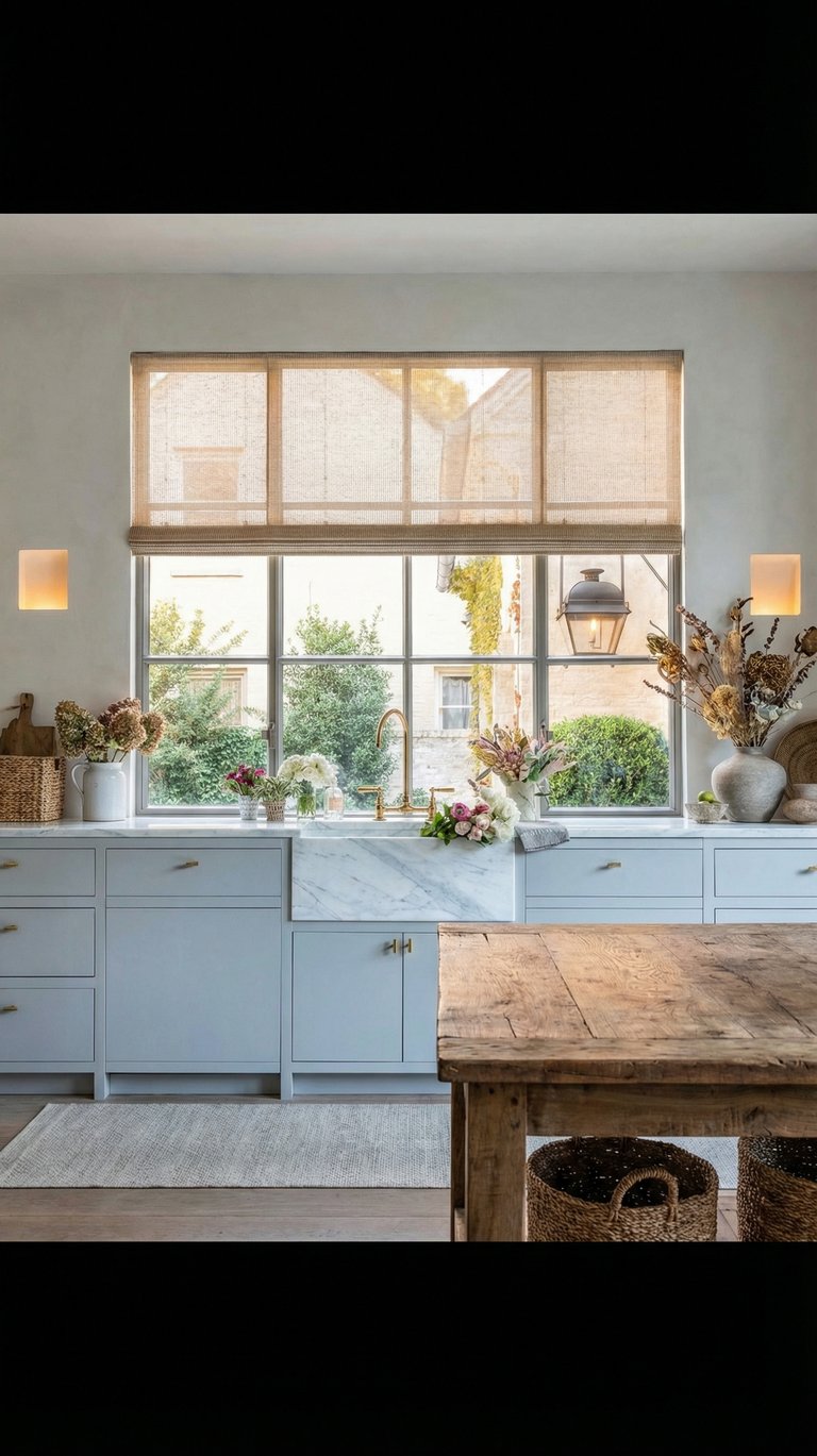 Modern cottage style kitchen with farmhouse sink